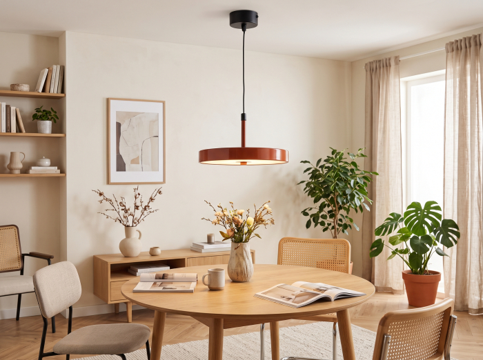Lustră suspendată terracotta cu LED [2]