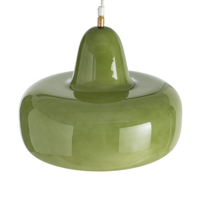 Lustră suspendată verde retro mare [3]