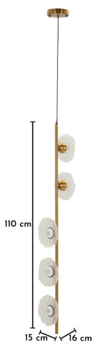 Lustră verticală franjuri sticlă transparentă structură aurie [7]