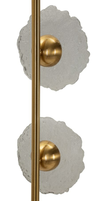 Lustră verticală franjuri sticlă gri structură aurie [4]