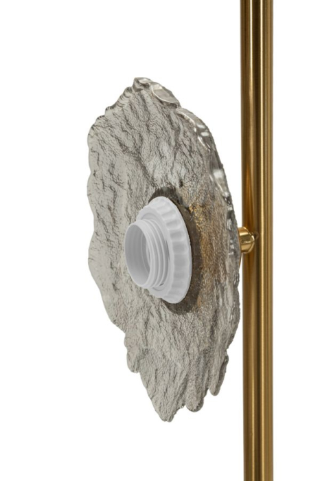 Lustră verticală franjuri sticlă gri structură aurie [2]