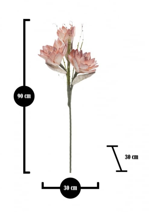 Magnolia artificiala portocalie CreativDeco - Flori de lux pentru decor elegant [5]