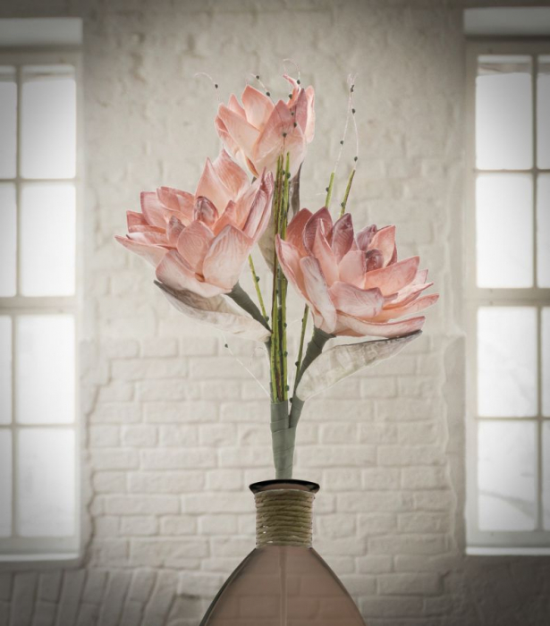 Magnolia artificiala portocalie CreativDeco - Flori de lux pentru decor elegant [4]