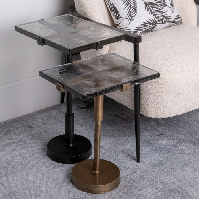 Masa auxiliara aurie metal si sticla|Mese elegante pentru interioare rafinate [2]