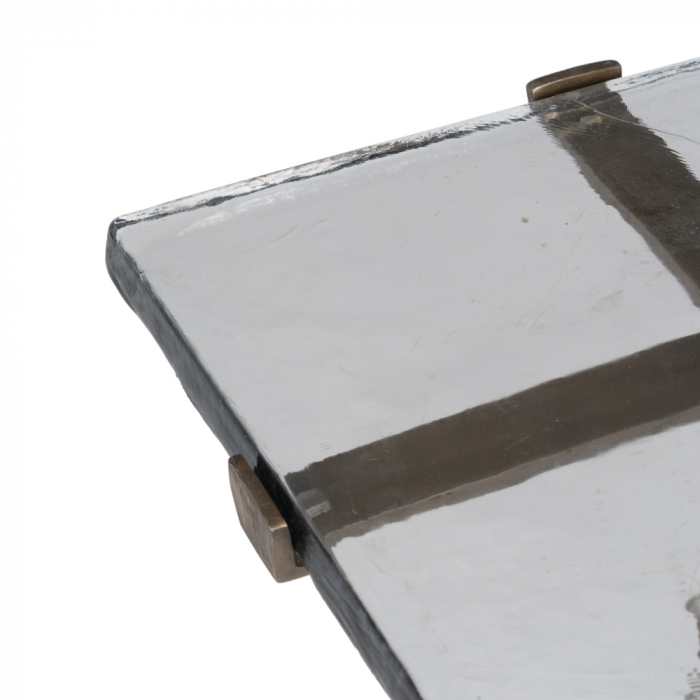 Masa auxiliara aurie metal si sticla|Mese elegante pentru interioare rafinate [4]