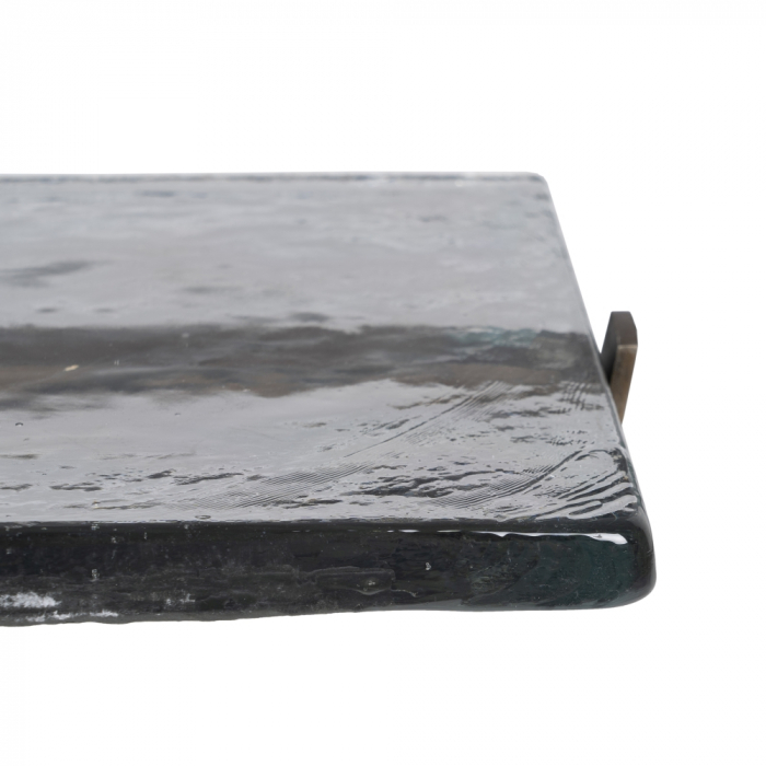 Masa auxiliara aurie metal si sticla|Mese elegante pentru interioare rafinate [5]