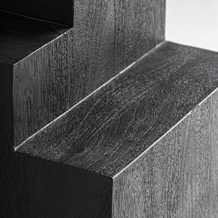 Masa auxiliara geometrica din lemn de mango negru PÈTRIA [4]