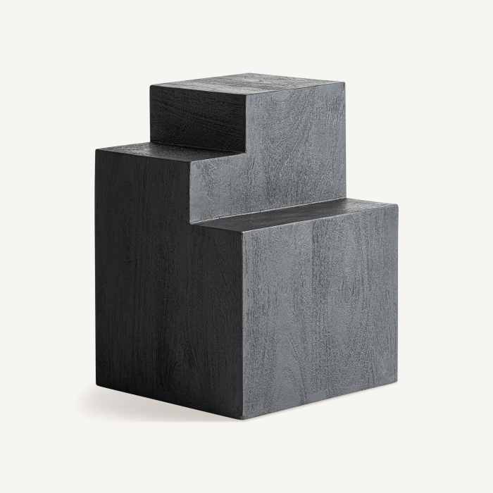 Masa auxiliara geometrica din lemn de mango negru PÈTRIA [2]