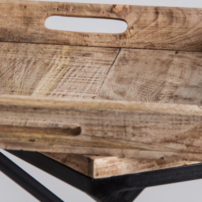 Masa auxiliara industriala mango negru natural|Mese versatile [5]