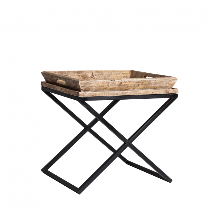 Masa auxiliara industriala mango negru natural|Mese versatile [2]