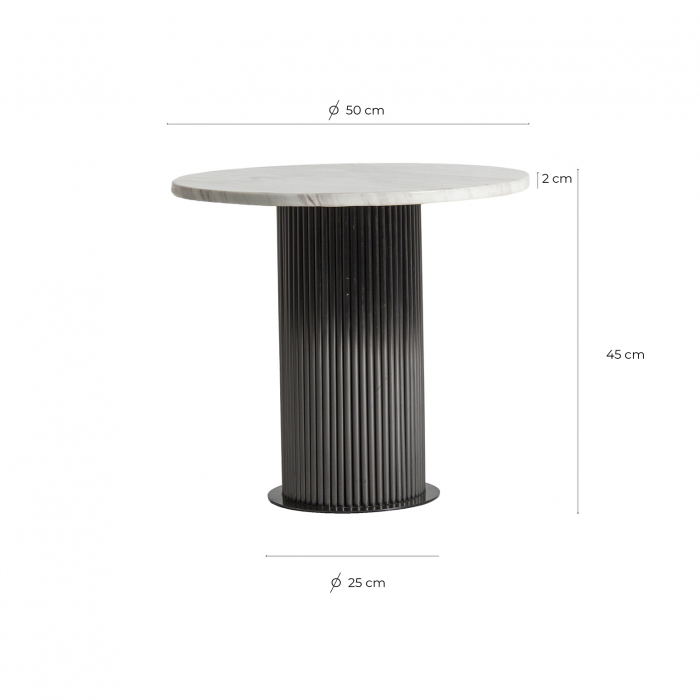 Masa auxiliara marmura sintetica bicolora|Mobilier contemporan [4]