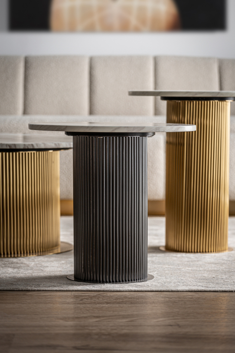 Masa auxiliara marmura sintetica bicolora|Mobilier contemporan [6]