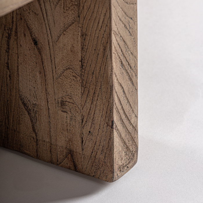 Masă auxiliară rotundă din lemn masiv de ulm [4]