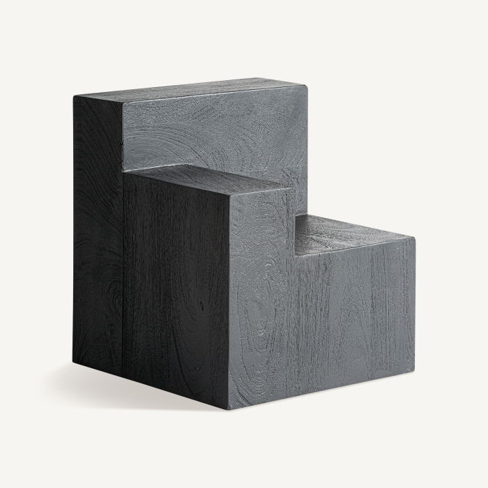 Masa auxiliara din lemn de mango negru cu finisaj arenat PÈTRIA [2]