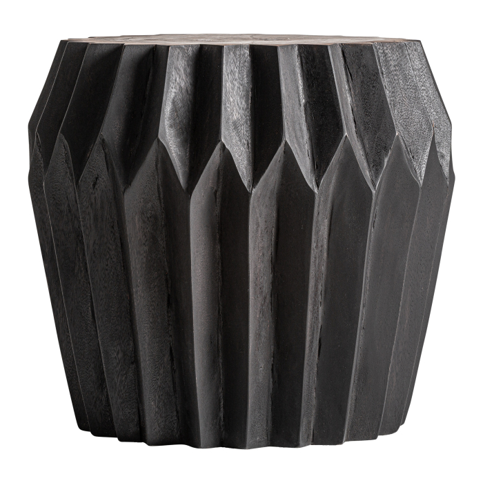 Masă auxiliară sculpturală din lemn de suar negru fațetat Zambia [3]