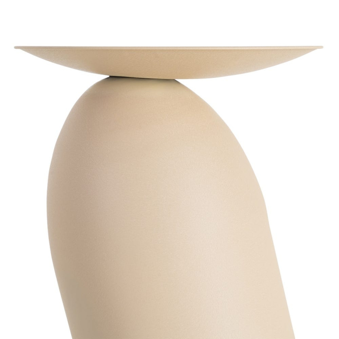 Masă auxiliară sculpturală din oțel bej cu bază înclinată [3]