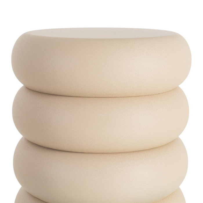 Masă auxiliară sculpturală din oțel bej cu volum cilindric segmentat [3]