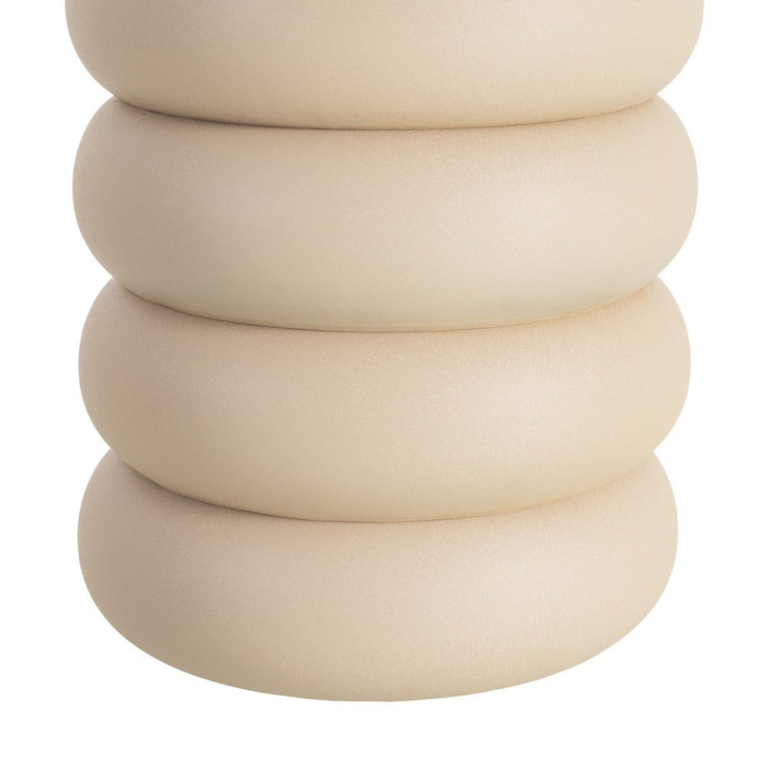 Masă auxiliară sculpturală din oțel bej cu volum cilindric segmentat [5]