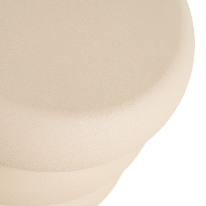 Masă auxiliară sculpturală din oțel bej cu volum cilindric segmentat [6]