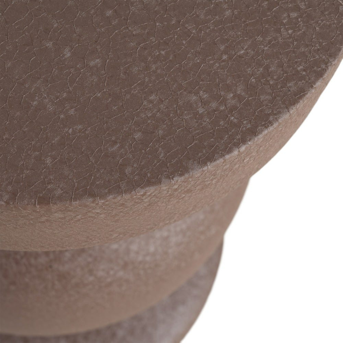 Masă auxiliară sculpturală din oțel cu corp sferic și finisaj maro [7]