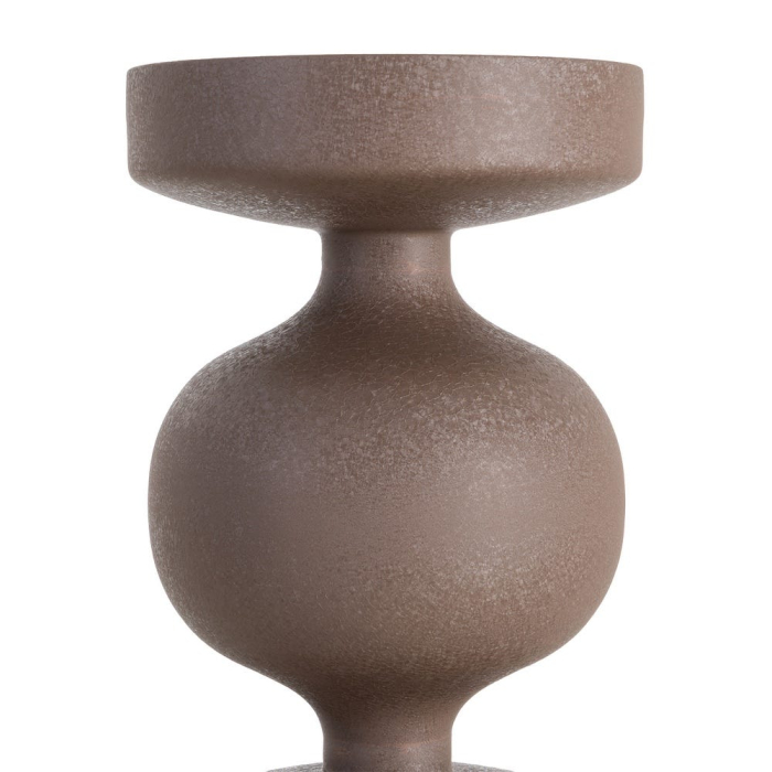 Masă auxiliară sculpturală din oțel cu corp sferic și finisaj maro [4]