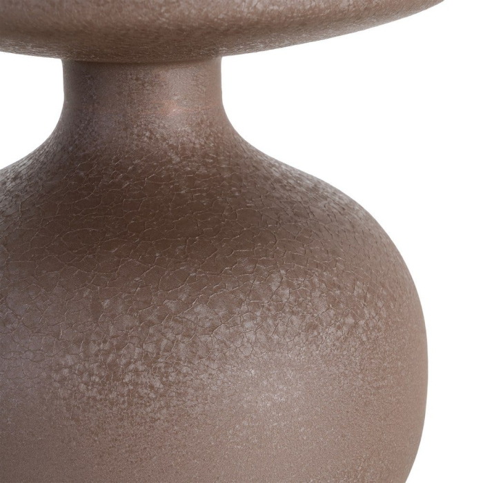 Masă auxiliară sculpturală din oțel cu corp sferic și finisaj maro [5]