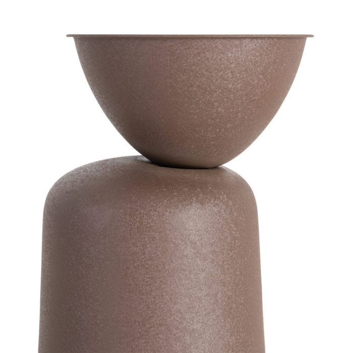 Masă auxiliară sculpturală din oțel cu finisaj maro [3]