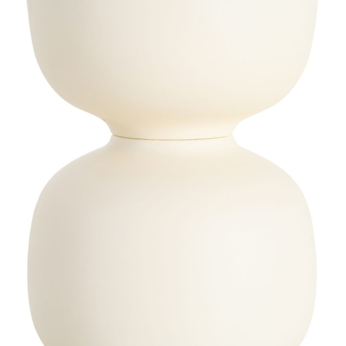 Masă auxiliară sculpturală din oțel cu formă tip cupă alb crem [4]