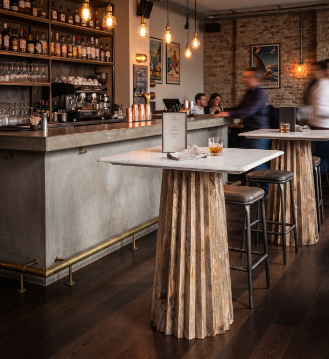 Masa bar Art Deco lemn marmura|Mese elegante bucatarie [2]