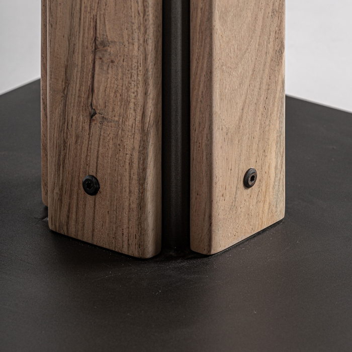 Masă bar pătrată lemn acacia și fier, design industrial simplu. [4]
