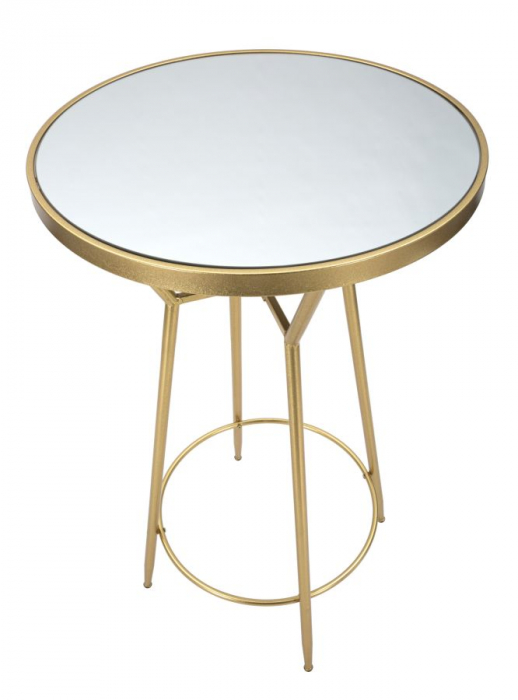 Masa bar rotunda blat oglinda aspect glamour CreativDeco [3]