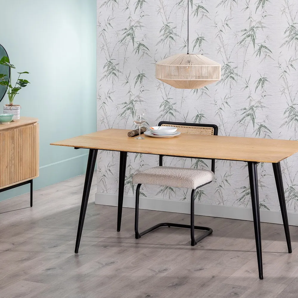 Masa Bucatarie 6 Persoane Lemn Acacia Metal Negru - CreativDeco.ro [2]