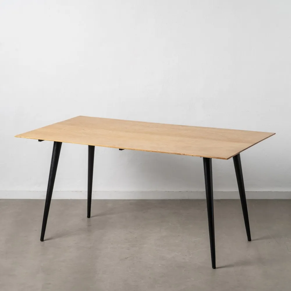 Masa Bucatarie 6 Persoane Lemn Acacia Metal Negru - CreativDeco.ro [3]