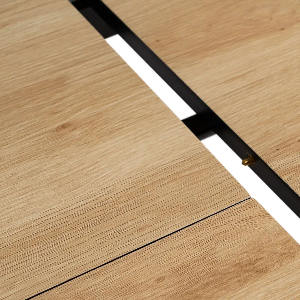 Masa Bucatarie Extensibila MDF Stejar, Metal Negru - CreativDeco.ro [6]