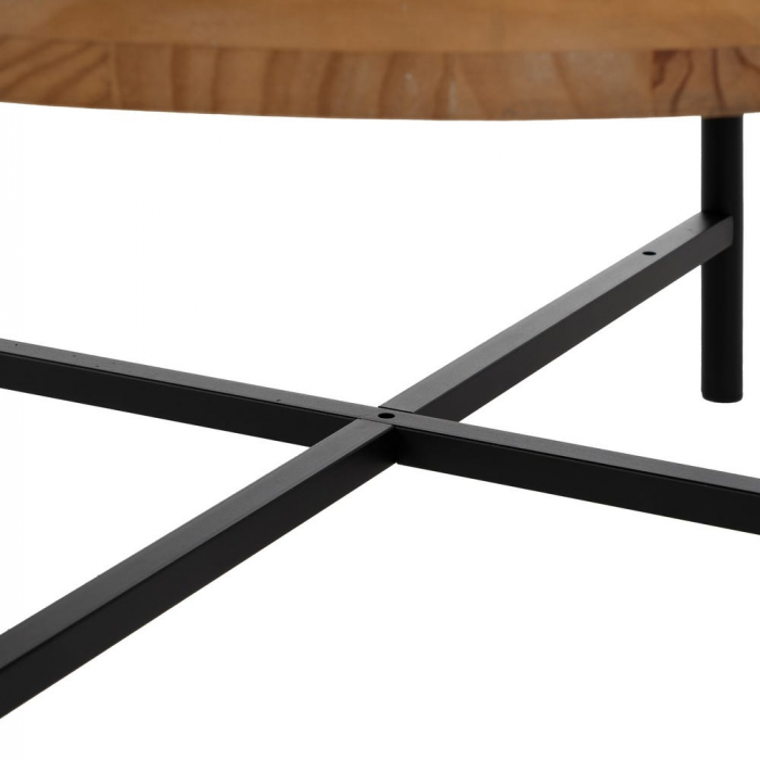 masa rotunda lemn pin cadru metalic gravura decor nordic [6]