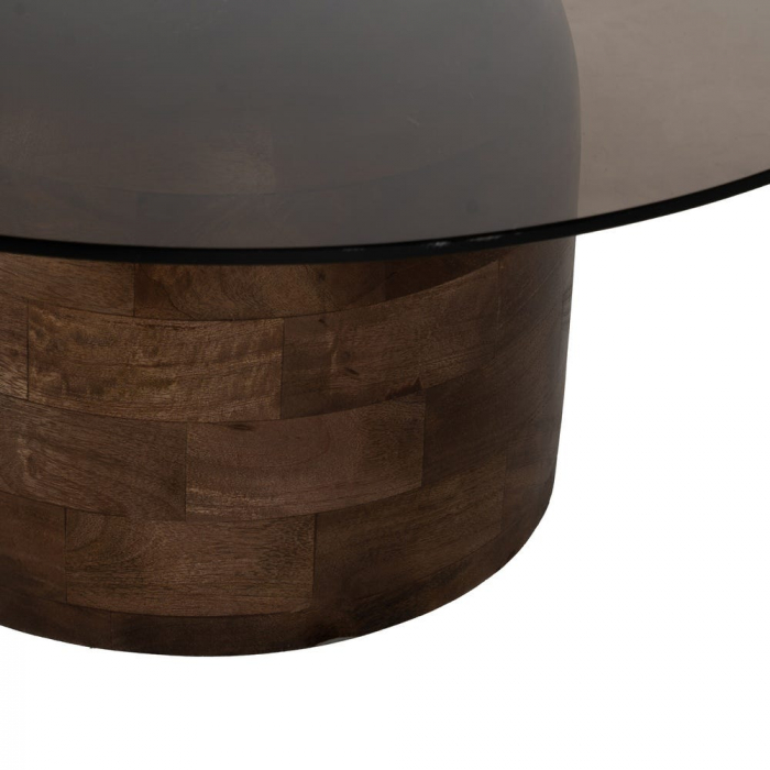 masa cafea rotunda mango sticla fumurie design sculptural [7]