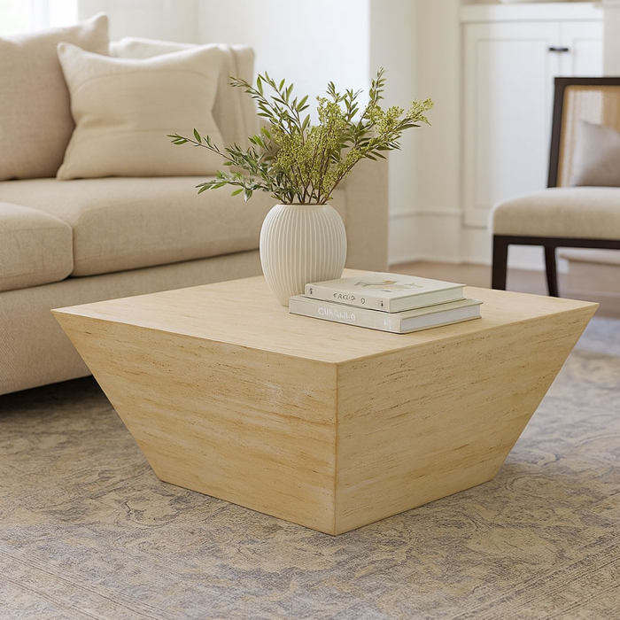 Masa de cafea bej compozit sculptural Pyramis [2]