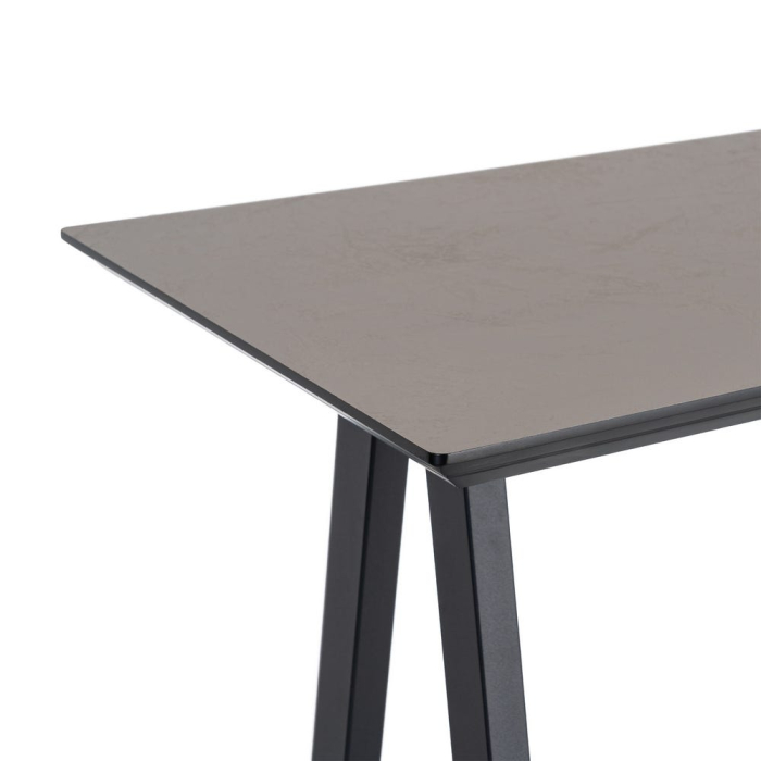 Masă consola din mdf crem cu structura metalica neagra 138x50x100 cm [5]