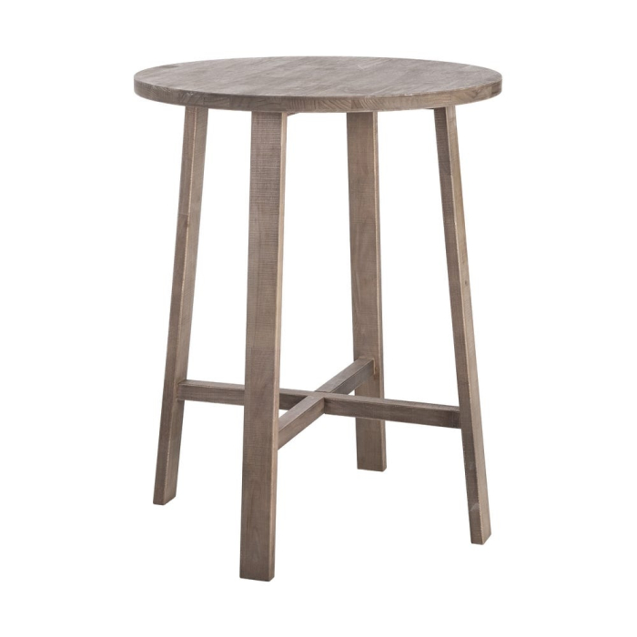 Masa de bar din lemn de pin maro deschis cu blat rotund [2]