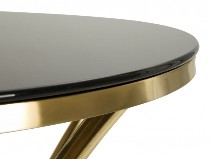 Masă de bar din metal auriu cu blat rotund [2]