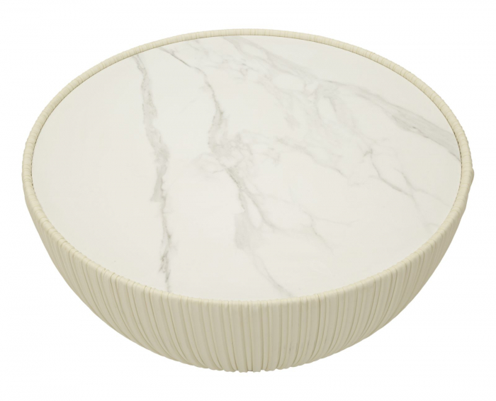 Masă de cafea ceramică crem cu bază aurie [3]