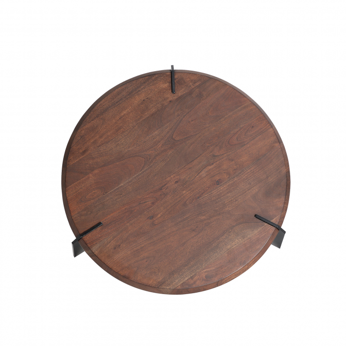 Masa de cafea din lemn de acacia maro si fier negru Sursee 90 x 33 cm [2]