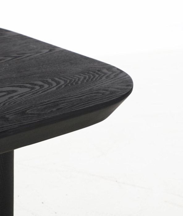 Masă de cafea din lemn de brad negru – masă minimalistă cu blat gros și picioare cilindrice [3]