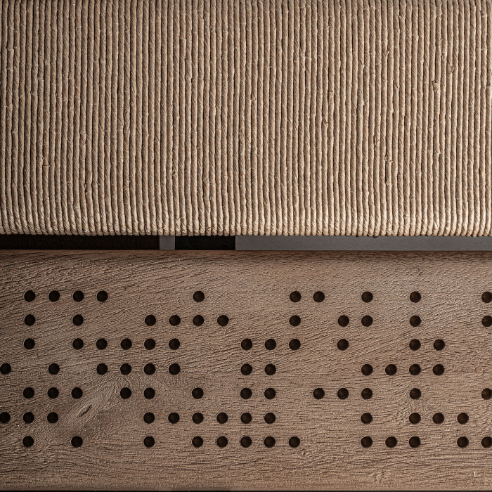 Masă de cafea din lemn de mango și marmură cu design sculptural Jacquard [4]