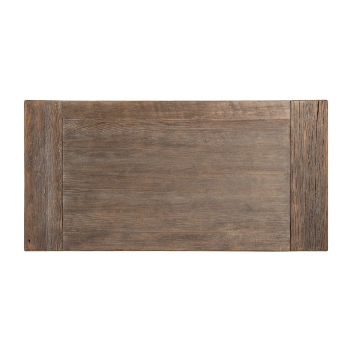 Masa de cafea din lemn de ulm reciclat cu design arhitectural wabi-sabi [11]