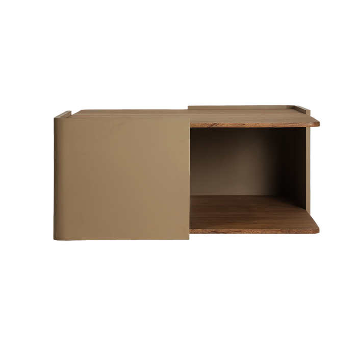 Masă de cafea din lemn mango și MDF taupe cu design geometric Izagre [2]