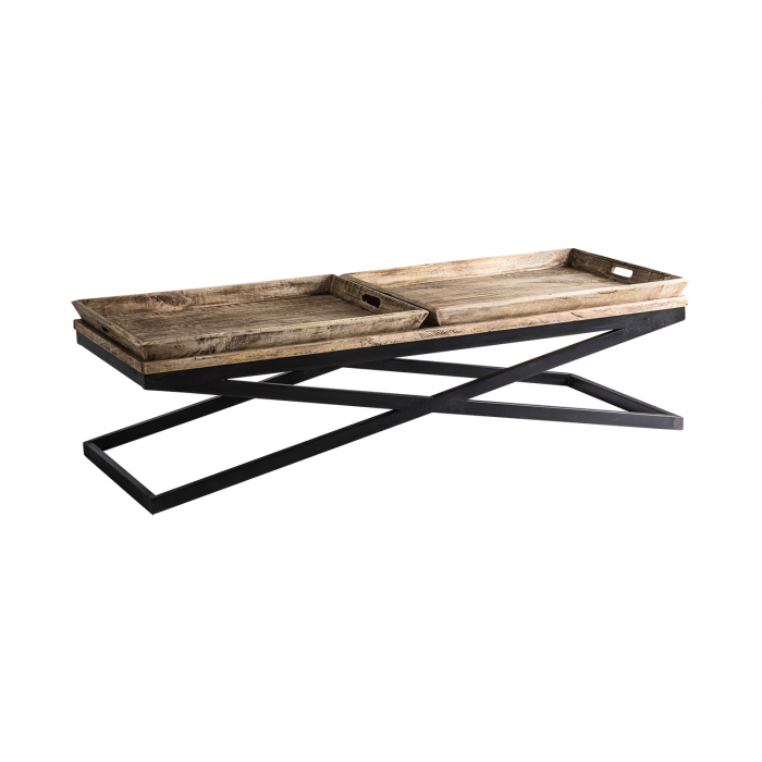 Masa cafea industriala metal lemn|Mese living robuste [2]