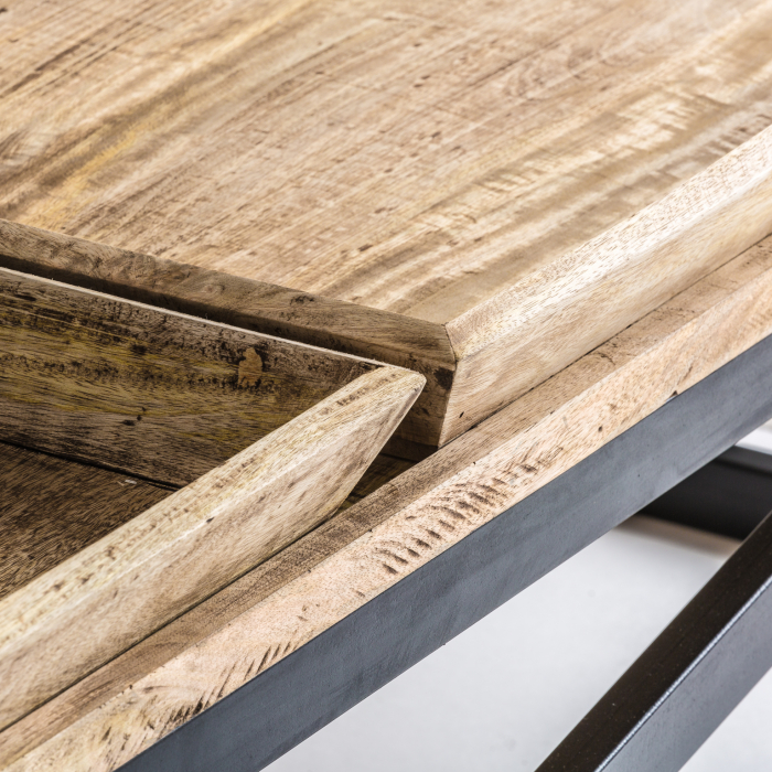 Masa cafea industriala metal lemn|Mese living robuste [4]