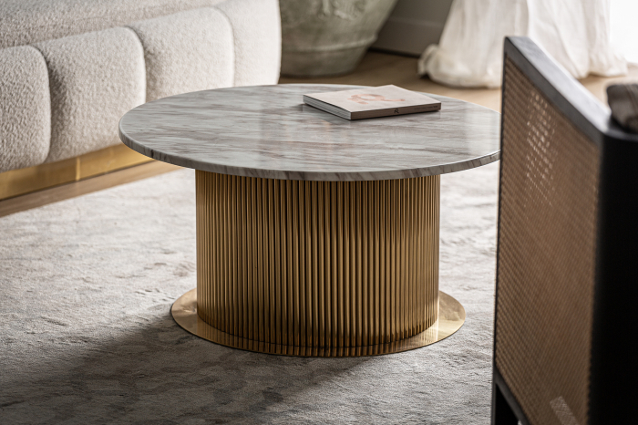 Masa Cafea Art Deco Alba si Aurie|Mese Living Lux [8]