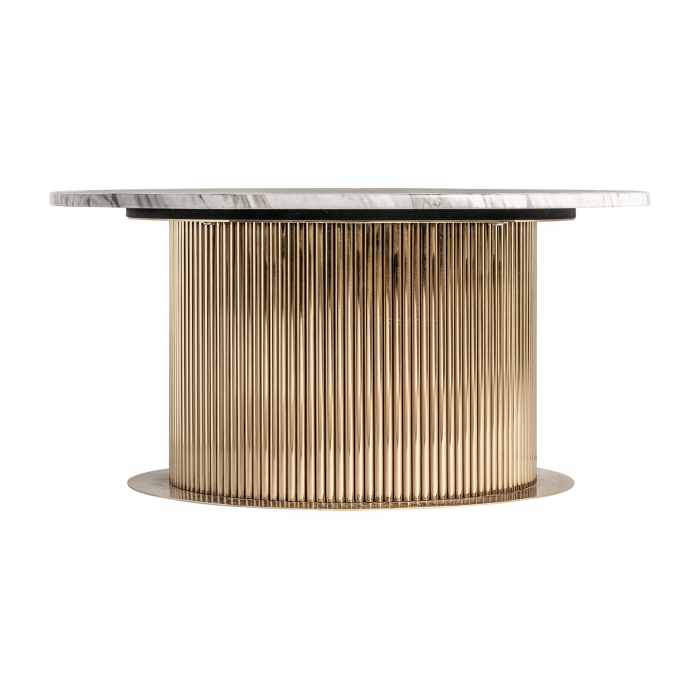 Masa Cafea Art Deco Alba si Aurie|Mese Living Lux [3]